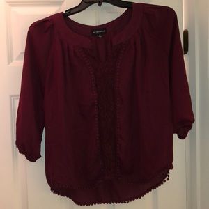 Sheer Maroon Blouse